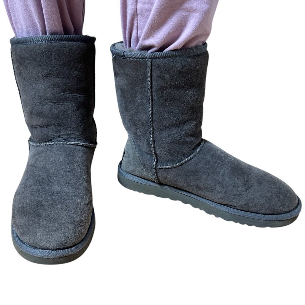 UGG Classic Medium Tall Boot Grey Shearling Size 8